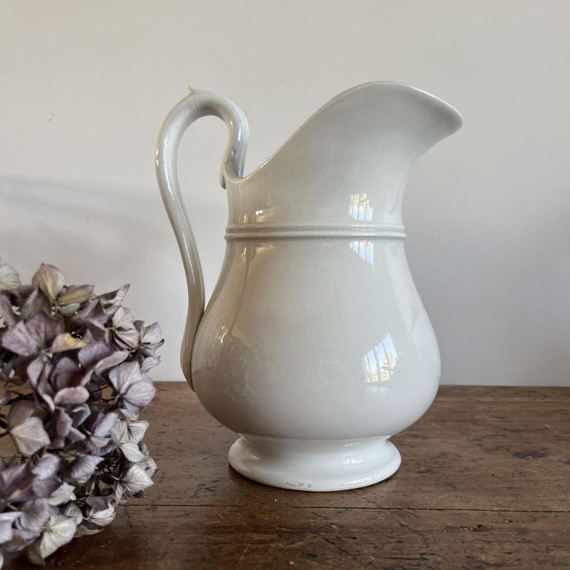 Service à Toilette Ancien Saint Amand – Pichet/carafe Céramique Bleue, Art Déco