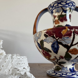 Vase à anses - Gien - Pivoines