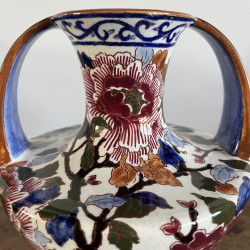 Vase à anses - Gien - Pivoines