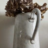 Ancien pot de lavement en tôle émaillée - Marbré bleu