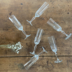 Flûte à Champagne en verre (Lot de 6)