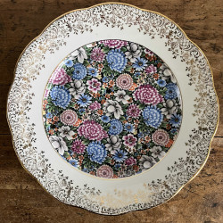 Assiette plate en porcelaine - Limoges - Flower Power