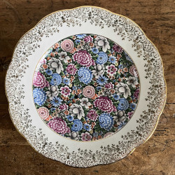 Assiette plate en porcelaine - Limoges - Flower Power