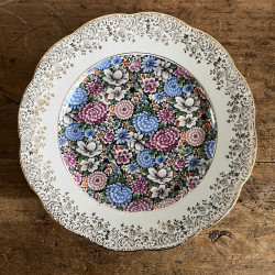 Assiette plate en porcelaine - Limoges - Flower Power
