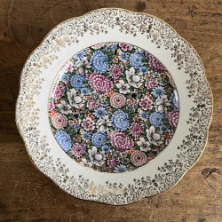 Assiette plate en porcelaine - Limoges - Flower Power