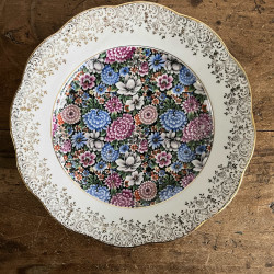 Assiette plate en porcelaine - Limoges - Flower Power