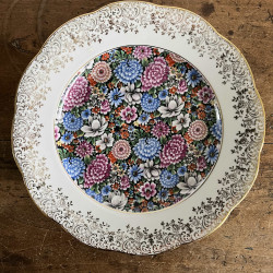 Assiette plate en porcelaine - Limoges - Flower Power