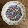 Assiette plate en porcelaine - Limoges - Flower Power