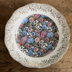 Assiette plate en porcelaine - Limoges - Flower Power