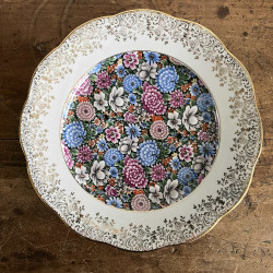 Assiette plate en porcelaine - Limoges - Flower Power