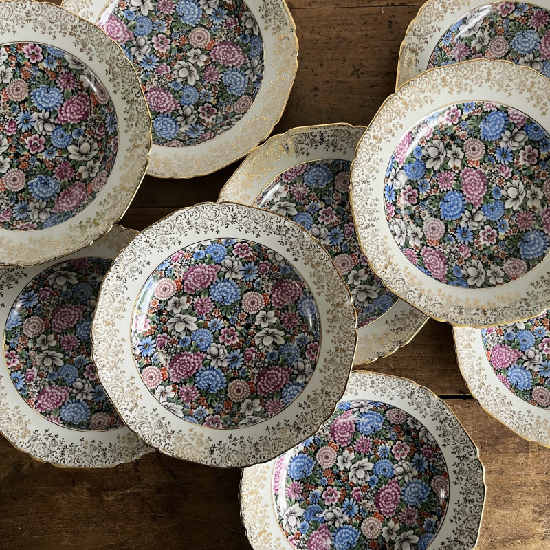 Assiette creuse en porcelaine - Limoges - Flower Power