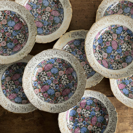 Assiette creuse en porcelaine - Limoges - Flower Power
