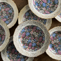 Assiette creuse en porcelaine - Limoges - Flower Power