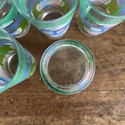 Verres / Gobelets (lot de 5) - Vintage - Reims - Couple sur le banc