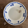 Plat rond - Demi-porcelaine - Badonviller - Fleurs bleues