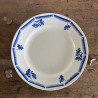 Plat rond - Demi-porcelaine - Badonviller - Fleurs bleues
