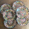 Assiettes creuses (Lot de 6) - Arcoroc - Noires avec fleurs roses