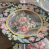 Assiettes creuses (Lot de 6) - Arcoroc - Noires avec fleurs roses