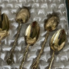 Coffret de 12 cuillères à moka - Métal doré
