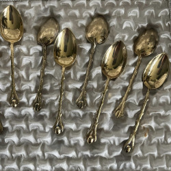 Coffret de 12 cuillères à moka - Métal doré