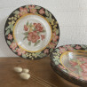 Assiettes creuses (Lot de 6) - Arcoroc - Noires avec fleurs roses