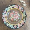 Assiettes creuses (Lot de 6) - Arcoroc - Noires avec fleurs roses