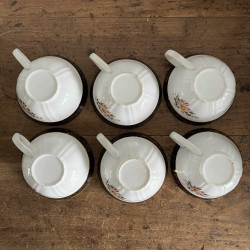 Tasses à thé & sous-tasses (lot de 6) - L'Amandinoise - Clématite