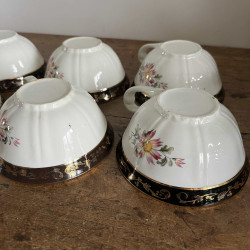 Tasses à thé & sous-tasses (lot de 6) - L'Amandinoise - Clématite
