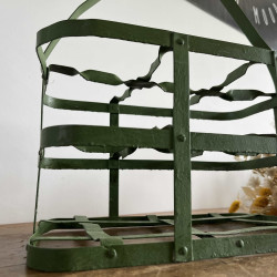 Porte-bouteille ancien - Vert & bois