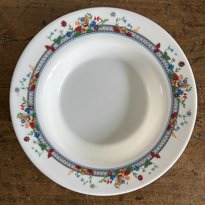 Assiette creuse - Arcopal - Décor champêtre