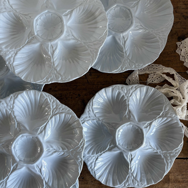 Assiettes à huîtres (lot de 6) - Sarreguemines - Bleu