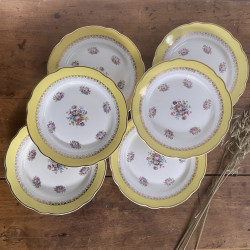 Assiettes plates en porcelaine (lot de 6) - Digoin Sarreguemines - Graziella