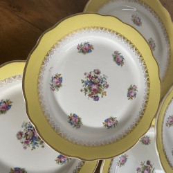 Assiettes plates en porcelaine (lot de 6) - Digoin Sarreguemines - Graziella