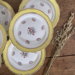 Assiettes plates en porcelaine (lot de 6) - Digoin Sarreguemines - Graziella