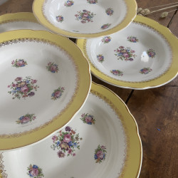 Assiettes creuses en porcelaine (lot de 6) - Digoin Sarreguemines - Graziella