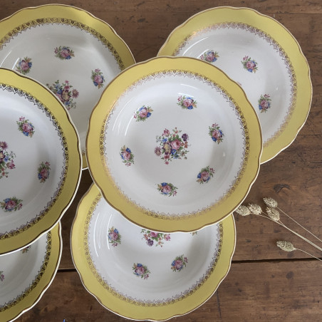Assiettes creuses en porcelaine (lot de 6) - Digoin Sarreguemines - Graziella