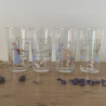 Verres à limonade vintage (lot de 4) - Femme aux colombes