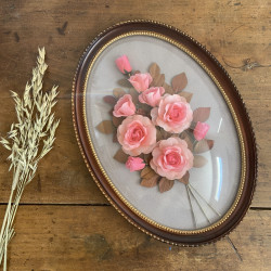 Cadre en verre bombé - Bouquet de roses