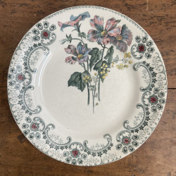 Assiettes plates (Lot de 4) - Terre de fer - HB&Cie - Fleurs Coupées