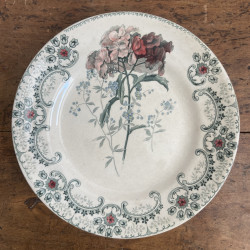 Assiettes plates (Lot de 4) - Terre de fer - HB&Cie - Fleurs Coupées