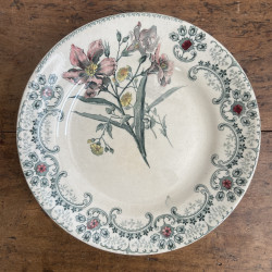 Assiettes plates (Lot de 4) - Terre de fer - HB&Cie - Fleurs Coupées (1)