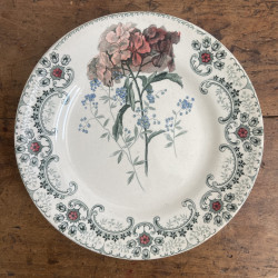 Assiettes plates (Lot de 4) - Terre de fer - HB&Cie - Fleurs Coupées (1)