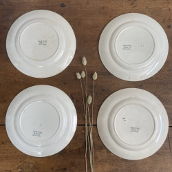 Assiettes plates (Lot de 4) - Terre de fer - HB&Cie - Fleurs Coupées (1)