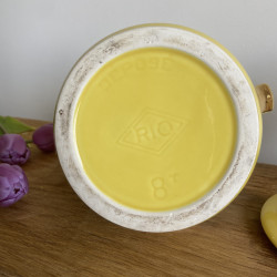 Théière vintage en faïence jaune et doré - Rio