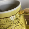 Théière vintage en faïence jaune et doré - Rio