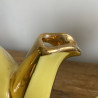Théière vintage en faïence jaune et doré - Rio