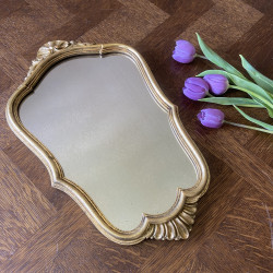 Miroir doré vintage - miroir Coquille - style Louis XV