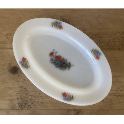 Plat de service ovale - Arcopal - Pétunia