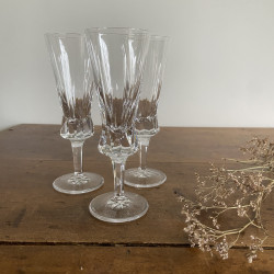 5 coupes à champagne en cristal taillé vintage - Art de la Table