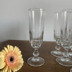 Flûte à Champagne (Lot de 6) en verre - Vintage
